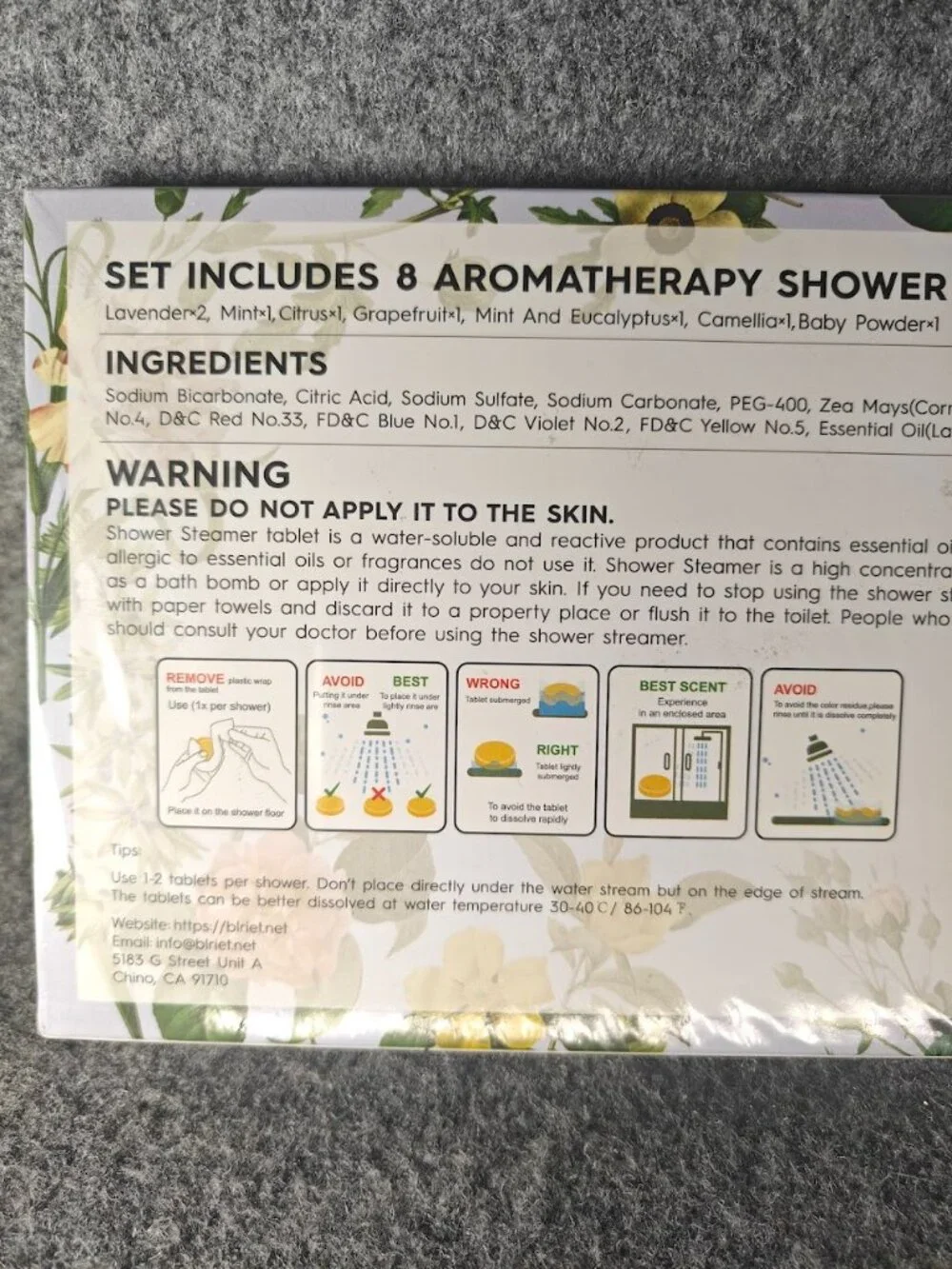 BLRIET Shower Steamers NEW Sealed 8 Pack Aromatherapy Tablets Spa Gift